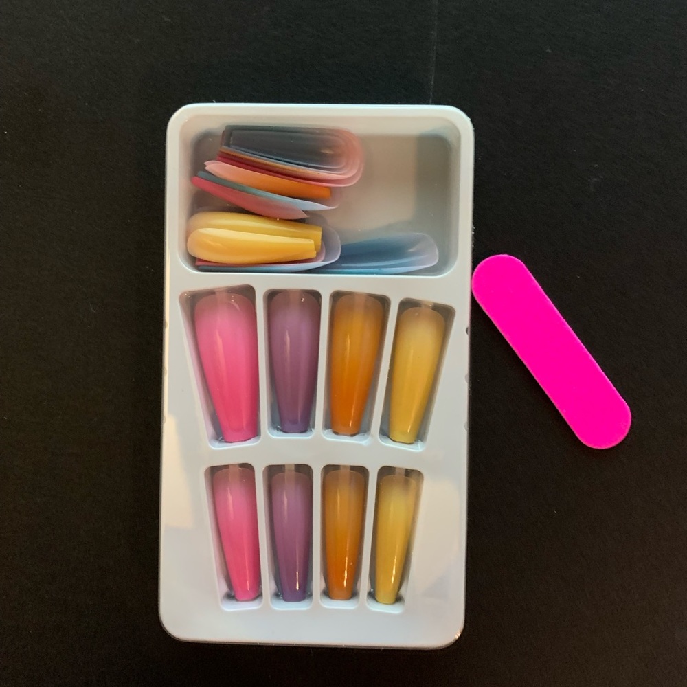 Rainbow coffin nails